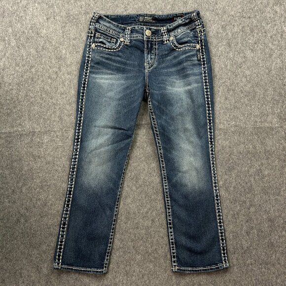Silver Jeans Suki Mid Capri Women's Size 30 Medium Wash Denim - Picture 2 of 13